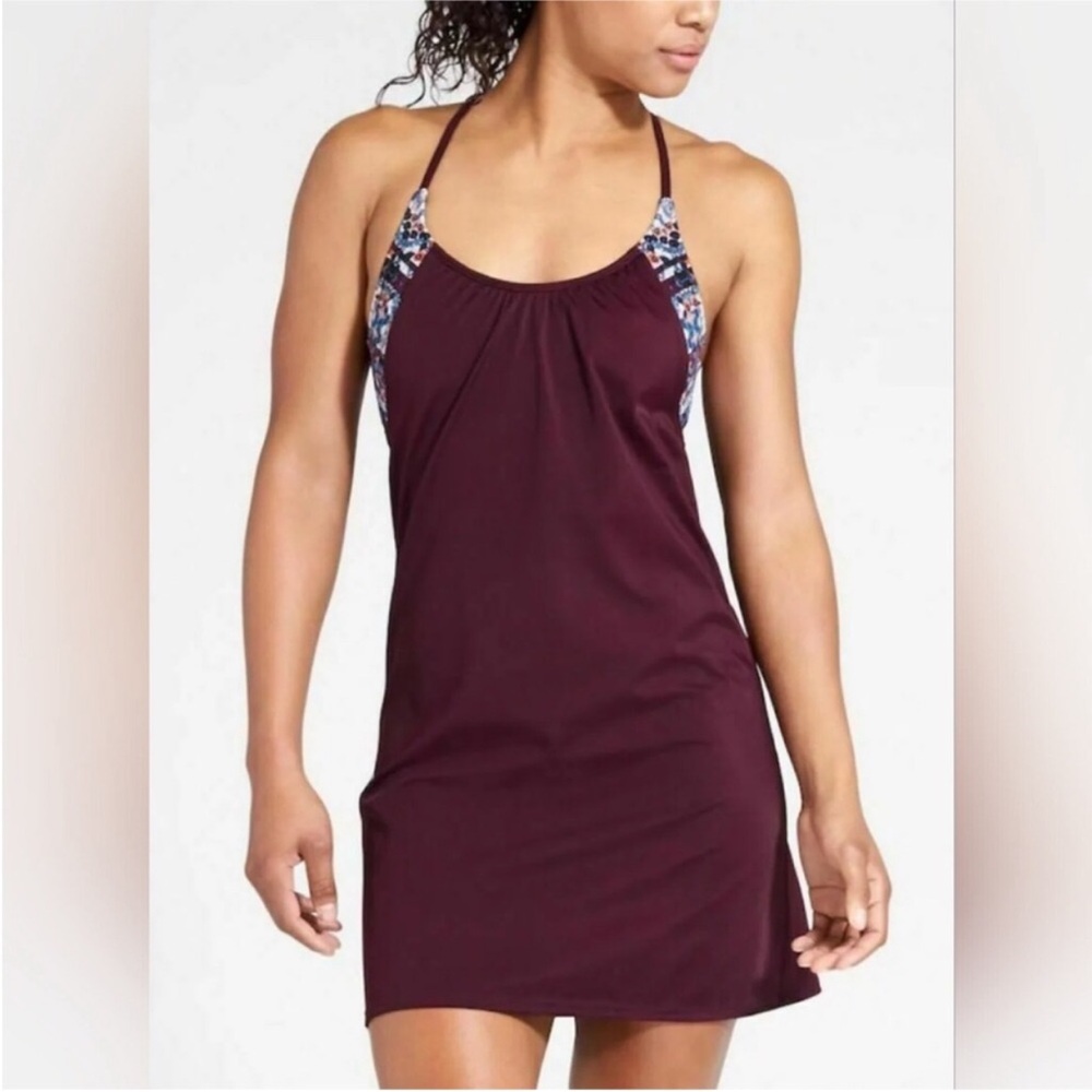 Athleta Geo Blousy Tankini Swim Coverup Dress 38 D DD